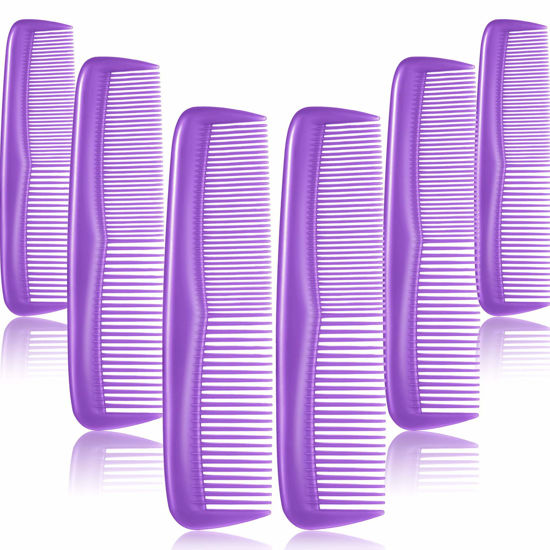 Picture of 12 Pieces Hair Combs Set Pocket Fine Plastic Hair Combs for Women and Men, Fine Dressing Comb (Purple)