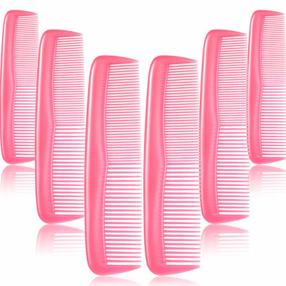 Picture of 12 Pieces Hair Combs Set Pocket Fine Plastic Hair Combs for Women and Men, Fine Dressing Comb (Pink)