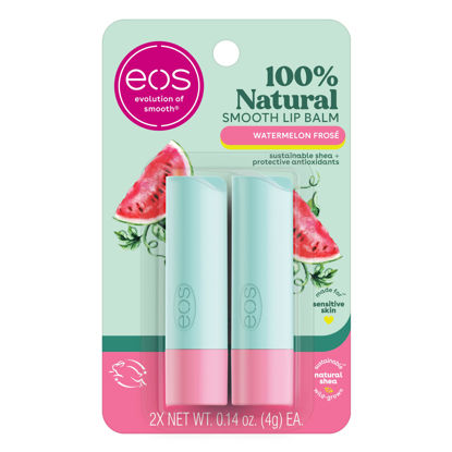 Picture of eos 100% Natural Lip Balm, Watermelon Frosé, All-Day Moisture, Lip Care Products, 0.14 oz, 2-Pack