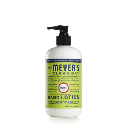 Picture of MRS. MEYER'S CLEAN DAY Hand Lotion for Dry Hands, Non-Greasy Moisturizer Made with Essential Oils, Lemon Verbena, 12 oz