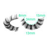 Picture of wiwoseo False Eyelashes Russian Strip Lashes Clear Band Natural Styles 3D Wispy Fluffy D Curly 15MM Cat Eyes Lashes 10 Pairs Pack