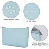 Picture of WANDF Cosmetic Bag for Women Makeup bag Organizer Mini Makeup Pouch for Purse Water Resistant Girls Gift(Light Blue)