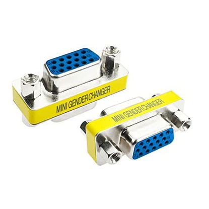 Picture of VGA Coupler Female Connector 2-Pack, HD15 VGA/SVGA KVM Female to Female Gender with Gold-Plated