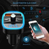 Picture of Ankilo Bluetooth FM Transmitter for Car, Bluetooth Car Adapter, 7 RGB Color LED Backlit Radio Transmitter with QC 3.0 Fast Charging Port, Supports TF Card, USB Disk, Hands-Free Calling