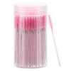 Picture of 100 Pcs Disposable Mascara Wands, Crystal Eyebrow Spoolies Brush for Eyelash Extensions, Pink Lash Brushes with Container