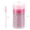 Picture of 100 Pcs Disposable Mascara Wands, Crystal Eyebrow Spoolies Brush for Eyelash Extensions, Pink Lash Brushes with Container