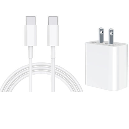 Picture of [Apple MFi Certified] iPad Pro Charger, Stuffcool 20W PD USB-C Power Wall Fast Charger with 6FT Type C to C Quick Charge Data Sync Cord for iPad Pro 12.9/11 inch, iPad Air 5/4, iPad Mini 6, Pixel 6/5