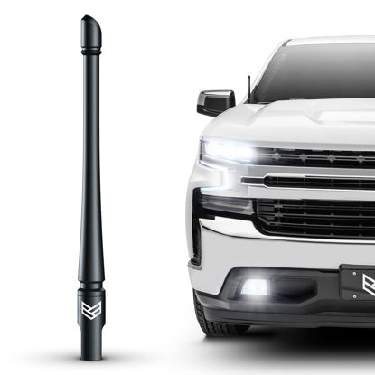 Picture of RONIN FACTORY Truck Antenna Accessory for Chevy Silverado & GMC Sierra Accessories (2014+) - Anti Theft - Carwash Safe - Short Replacement Antenna (8 Inch Flexible)