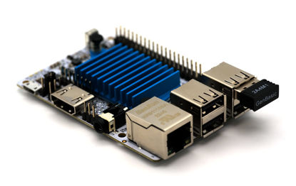 Picture of Libre Computer Le Potato Mini Single Board Computer with USB WiFi 4 and Heatsink (2GB WiFi 4, Libre Blue)