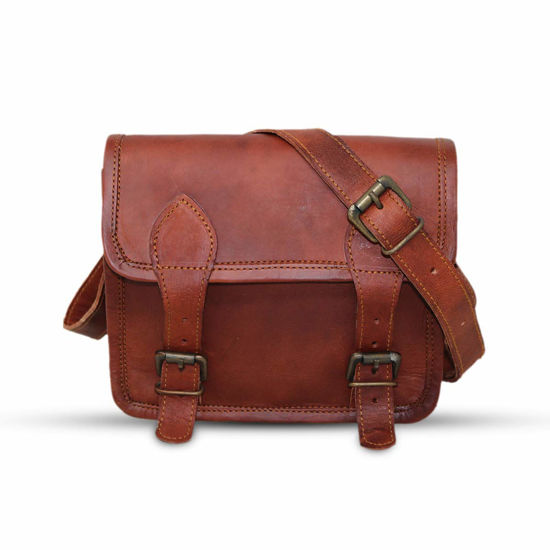 Vintage Leather Messenger Bag - Small Shoulder Bag