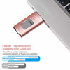 Picture of XiangGao USB Stick 128GB USB3.0 Flash Drives for iPhone Memory Stick External Storage Photo Stick USB Drive 3in1 Compatible iPhone iPad iOS MacBook Pro PC and Android USB C (Pink128GB)