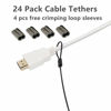 Picture of 24 Pack Cable Adapter Tether (Black Color, 12 inch), Universal Pre-Assembled, Tamper-Resistant Computer Dongle Lock Kit, Security Wire Tethering Tie for VGA, HDMI, DVI, Displayport Converter