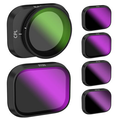 Picture of BLAUEOCHI DJI Mini 3/Mini 3 Pro ND CPL Filters Set HD Multi Nano Coating Optical Glass, Aluminum Alloy Frame - CPL ND16 ND32 ND64 ND128 ND1000, DJI MINI3 Camera Lens Filter for Bright Sunlight