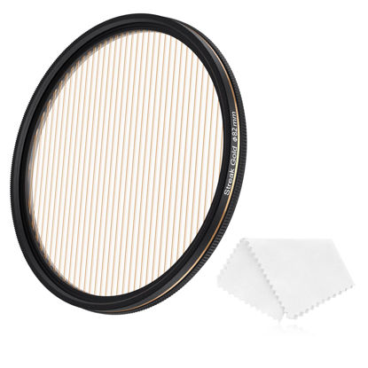 Picture of LENSKINS 82mm Gold Streak Special Effects Lens Filter, Anamorphic Optical Glass for Camera DSLR Cinematice Video, Multi-Resistant Coated, Weather-Seal Effects Filter with Lens Cloth