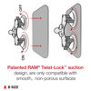 Picture of RAM Mounts Twist-Lock Dual Suction Cup Base with Ball RAM-B-189B-202U with B Size 1" Ball