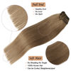 Picture of Hair Extensions Clip in Human Hair Extensions Double Weft 9A Hair Ash Brown Hair Extensions Remy Human Hair Extensions 70g 7pcs 18Inch Silky Straight Brown Natural Human Hair(18"#8)