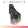 Picture of The BOHOBABE Long Pre-twisted Passion Twist Crochet Hair 30 Inch Pre-looped Long Crochet Passion Twist Braiding Hair 8 Packs Soft Bohemian Twists (T1B/grey)