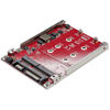 Picture of StarTech.com M.2 to SATA Adapter - Dual Slot - for 2.5in Drive Bay - RAID - M.2 SSD - M.2 Adapter - M.2 SSD Adapter (S322M225R),red