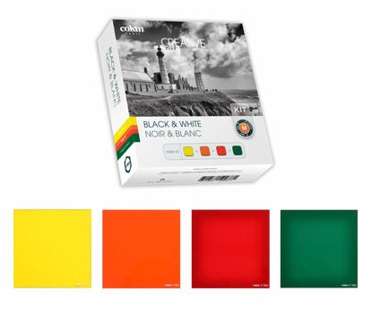 Picture of Cokin Square Filter Black & White Creative Kit - Includes Yellow (001), Orange (002), Red (003), Green (004) for M (P) Series Holder - 84mm X 84mm