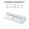 Picture of AUKEY Powered USB Hub, Aluminum 10-Port USB 3.0 Hub with 1 Quick Charge 3.0 Port, 2 AiPower Charging Ports, 7 USB 3.0 Data Ports, 12V/4A Power Adapter Compatible with Laptops, Phones, and More