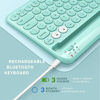 Picture of Bluetooth Keyboard, Jelly Comb Multi-Device Universal Bluetooth Rechargeable Keyboard with Integrated Stand for iPad Tablet Smartphone PC MacBook Android iOS Windows Devices-B046 (Mint Green)