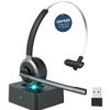 Picture of XAPROO Wireless Headset with Microphone & USB Adapter for PC, 𝟮𝟬𝟮𝟯 𝗡𝗲𝘄 Wireless 5.0 PC Headset with Microphone, Flip-to-Mute Mic, PC Headset for Home Office Call Center Zoom Skype