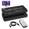 Picture of 8K HDMI Switch 5 in 1 Out, HDMI 2.1 Switch 5 Port with IR Remote, HDMI Switcher Selector 8K@60Hz/4K@120Hz for Xbox PS4 PC TV