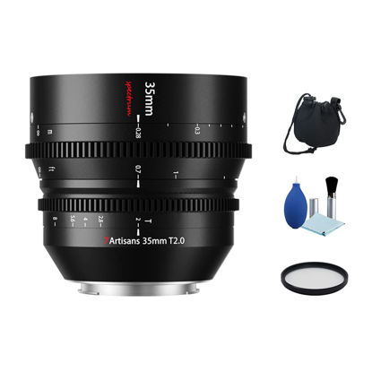 Picture of 7artisans 35mm T2.0 Full Frame Large Aperture Cine Cinematic Professional Film Lens for Sony E Mount Mirrorless Camera A6000 A6300 A6400 A7C A7SII A7MII A7MIII A7MIV A9 A7RII A7RIII