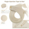 Picture of Full Shine Blonde Hair Extensions Tape in Seamless Inject Tape in Hair Extensions Virgin Tape in Hair Color 60 Human Hair Extensions Invisible Tape in Hair Extensions Human Hair 20 Inch 5Pcs 12.5Gram