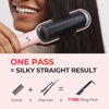 Picture of TYMO Ring Pink Hair Straightener Brush - Hair Straightening Iron with Built-in Comb, 20s Fast Heating & 5 Temp Settings & Anti-Scald, Perfect for Professional Salon at Home