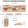 Picture of FOPETT Keyboard and Mouse Sets Wireless,Reliable 2.4 GHz Connectivity for PC,Laptop,Smart TV and More (Milk Tea Color)