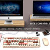 Picture of FOPETT Keyboard and Mouse Sets Wireless,Reliable 2.4 GHz Connectivity for PC,Laptop,Smart TV and More (Milk Tea Color)