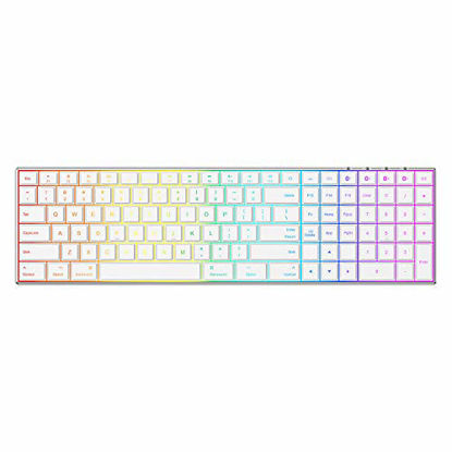 Picture of Backlit Keyboard for Mac OS,Multi-Device Bluetooth Jelly Comb Ultra Slim 7 Color Illuminated Rechargeable Keyboard for MacBook pro/Air,iMac,iPhone,ipad Pro/Air/Mini