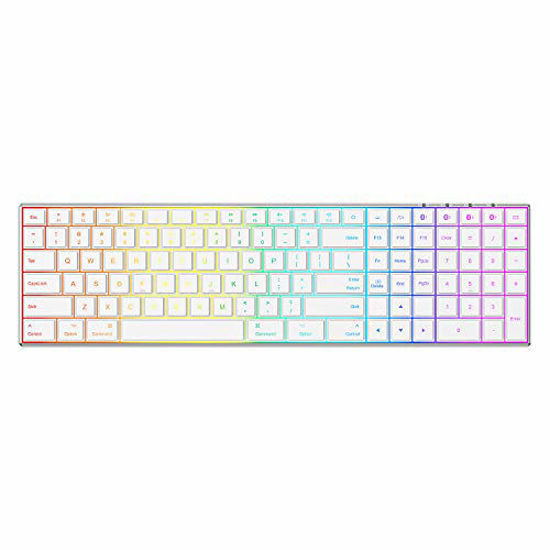 Picture of Backlit Keyboard for Mac OS,Multi-Device Bluetooth Jelly Comb Ultra Slim 7 Color Illuminated Rechargeable Keyboard for MacBook pro/Air,iMac,iPhone,ipad Pro/Air/Mini