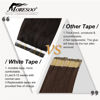 Picture of Moresoo Brown Tape in Hair Extensions Human Hair 18 Inch Seamless Tape ins Human Hair Extensions 20pcs Invisible Hair Extensions Tape in #2 Darkest Brown Salon Quality Real Hair Extensions 50g