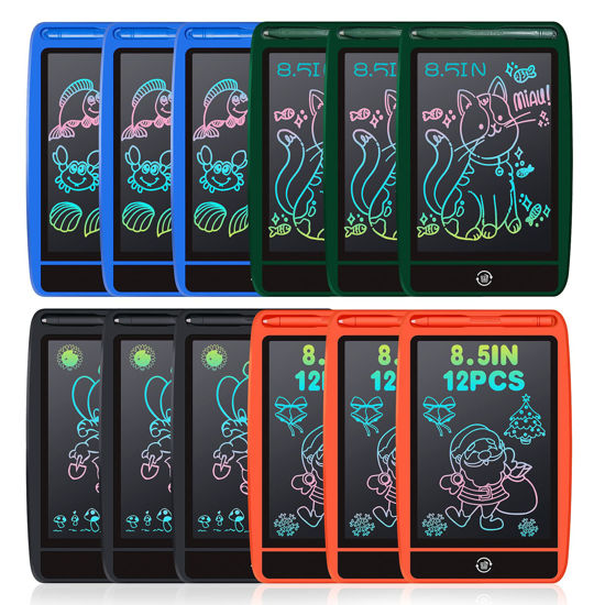 Picture of 12 Pack LCD Writing Tablet for Kids 3 Years Old and up, 8.5 Inch Colorful Digital Drawing Pad LCD Doodle & Scribbler Boards Sketch Tablet Electronic Notepad Learning Pad for 3 4 5 6 Year Old Boys