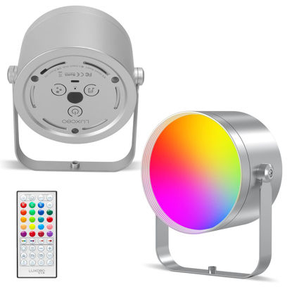 Picture of LUXCEO RGB LED Video Light, 10W Video Lighting with Remote Control, Dimmable Photography Light with Full Colors, Music Sync, 10 Scene Modes, Background Light for Photography, Video Shooting