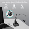 Picture of Earbay Trucker Bluetooth Headset, Wireless Headset with Microphone Noise Canceling & USB Dongle, Bluetooth Headphones with Mic Mute & Charging Base for PC Computer/Phones/Office/Zoom/Skype/Meeting