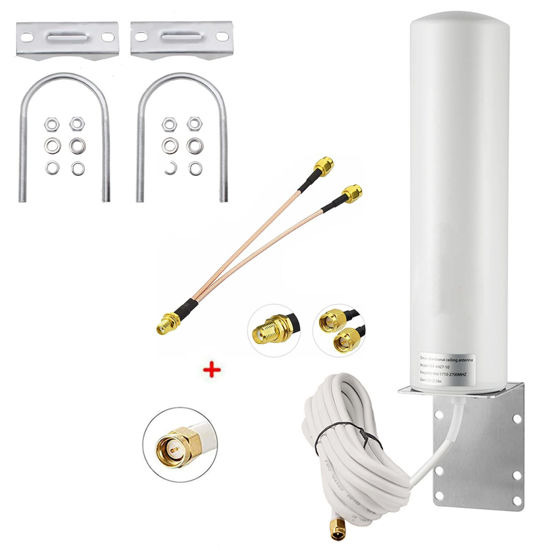 Picture of High Gain 10dBi SMA Male Wide Band 3G/4G LTE 5G Modems, Routers, & Cell Boosters Omni-Directional Outdoor Fixed Mount Antenna for Verizon, AT&T, T-Mobile Mobile Cell Phone 4G LTE Router, Eifagur