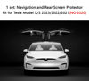 Picture of AZZIGO Navigation and Rear Tempered Glass Screen Protector for 2023 2022 2021 Tesla Model S Model X Refreshed Touch Screen Accessories Matte Anti-Scratch Anti-Fingerprint