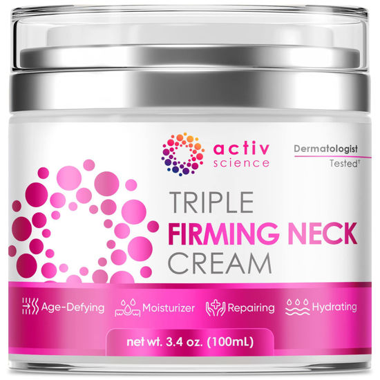 Picture of ActivScience Neck Firming Cream - Natural Anti-Aging Moisturizer with Retinol & Hyaluronic Acid - 3.4oz