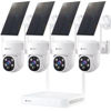 Picture of Kittyhok Solar Security Cameras Wireless Outdoor System | 4pcs 2K Ultr Pan Tilt Home Solar Security Camera with Human Detection, Spotlight | 10CH Smart NVR, 60 Days Local Storage, 0 Monthly Fee