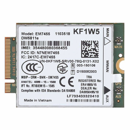 Picture of EM7455 Card Wireless 4G LTE WWAN NGFF Module for Dell Latitude Series, 300 Mbps Max Download Speed 50 Mbps Max Upload Speed