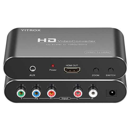 Picture of Component to HDMI Converter Upscaler, YPbPr to HDMI Converter Upscaler Support 1080P for Wii, PS2, PS3, Xbox 360, Blu ray Player, DVD and More