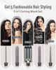 Picture of Waver Curling Iron Curling Wand - BESTOPE PRO 5 in 1 Curling Wand Set with 3 Barrel Hair Crimper for Women, Fast Heating Crimper Wand Curler in All Hair Type - Gray