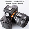 Picture of K&F Concept Lens Mount Adapter EOS-NEX IV IV Manual Focus Compatible with Canon (EF/EF-S) Lens and Sony E Mount Camera Body, Not Auto-Focus