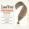 Picture of LAAVOO Balayage Real Human Hair Extensions Nano Ring Hair Extensions Ombre Light Brown Mix Golden Blonde Nano Tips Hair Extensions Real Human Hair Cold Fusion 16 Inch 50g/50s