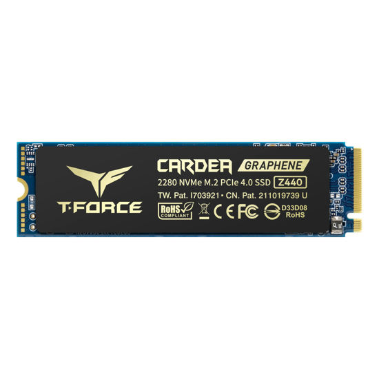 Picture of TEAMGROUP T-Force CARDEA Zero Z440 1TB DRAM SLC Cache 3D TLC NAND NVMe Phison E16 PCIe Gen4x4 M.2 2280 Gaming SSD with Ultra-Thin Graphene Heat Spreader Read/Write 5000/4400 MB/s TM8FP7001T0C311