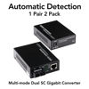 Picture of A Pair 2 Pack Multi-Mode Dual SC Fiber Gigabit Fast Ethernet Media Converter, Mini 1x 10/100/1000Base-T RJ45 to 1000Base-SC Slot Converter Transceiver, up to 2KM 1310-nm, AC 100V~240V