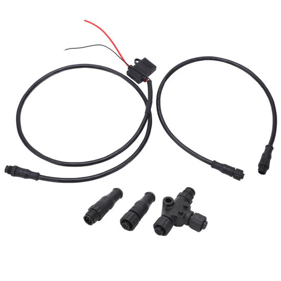 Picture of For NMEA 2000 Power Cable Marine for NMEA 2000 Starter Kit 1m Power Cable with Fuse Male Female Terminator T Connector for Lowrance Networks